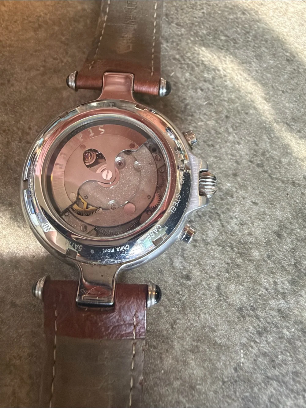 Classic Brown Leather Men’s Watch Strap with Silver Buckle